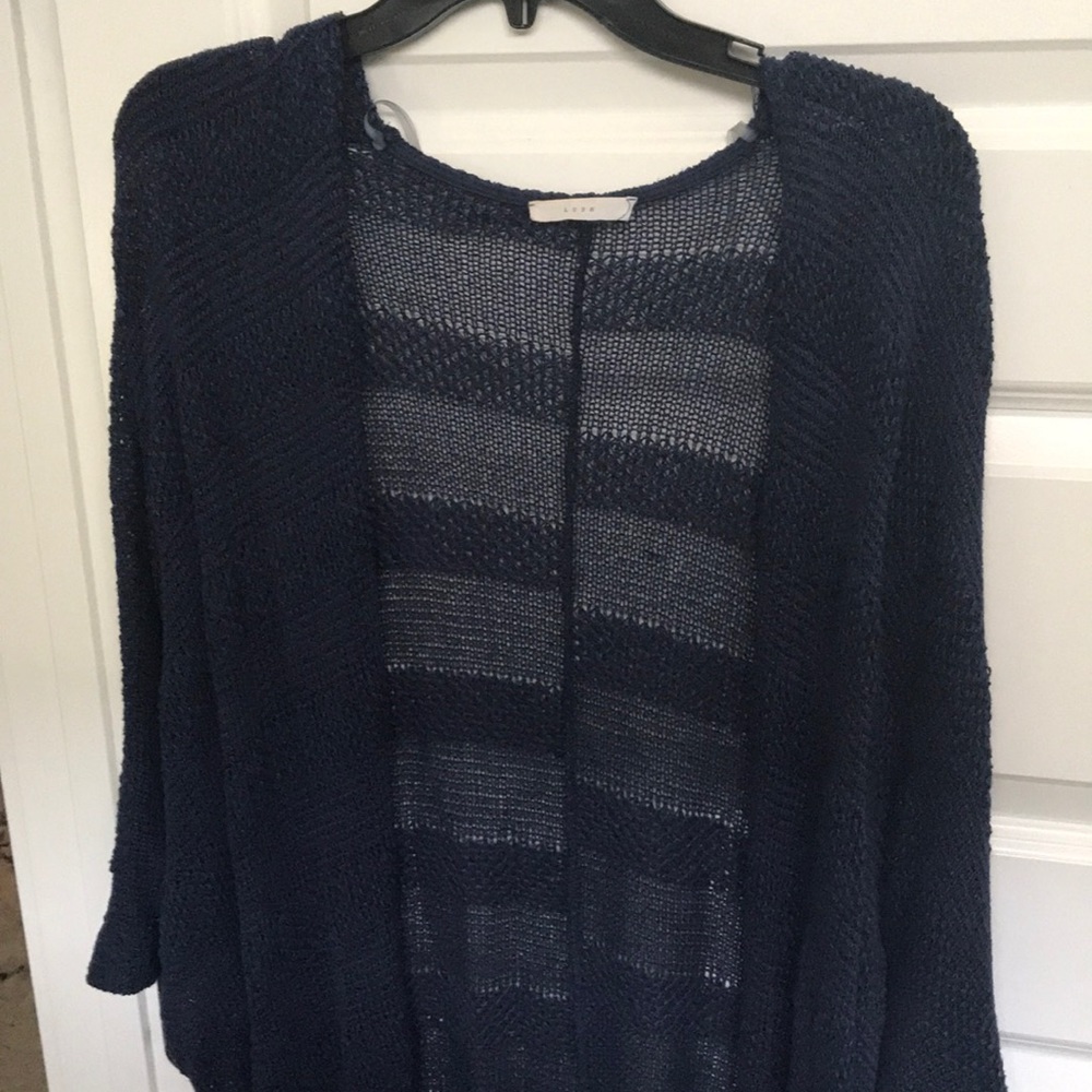 Cozy & Cute Navy Long Open Cardigan (Size M)